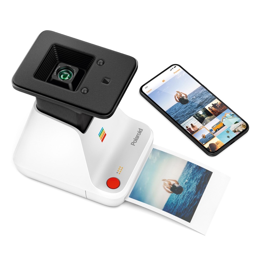 Polaroid Lab Photo Printer in White with Black and Red Accents
